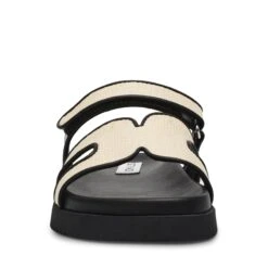 Steve Madden Missile Sandal Nat Black Raffia 10 Steve Madden Missile Sandal Nat Black Raffia -Steve Madden Shop STEVEMADDEN SHOES MISSILE NATURALBLACKRAFFIA FRONT