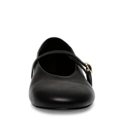Steve Madden Rejoice Black Leather -Steve Madden Shop STEVEMADDEN SHOES MODESTY BLACKLEATHER FRONT
