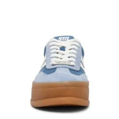 Steve Madden Off Track Sneaker Baby Blue Suede -Steve Madden Shop STEVEMADDEN SHOES OFF TRACK BLUESUEDE FRONT