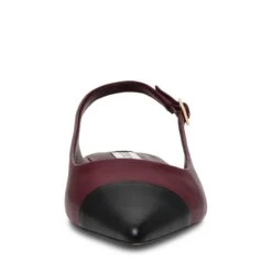 Steve Madden Rowyn Flat Shoe Blk Burg -Steve Madden Shop STEVEMADDEN SHOES ROWYN BLACKBURGUNDY FRONT