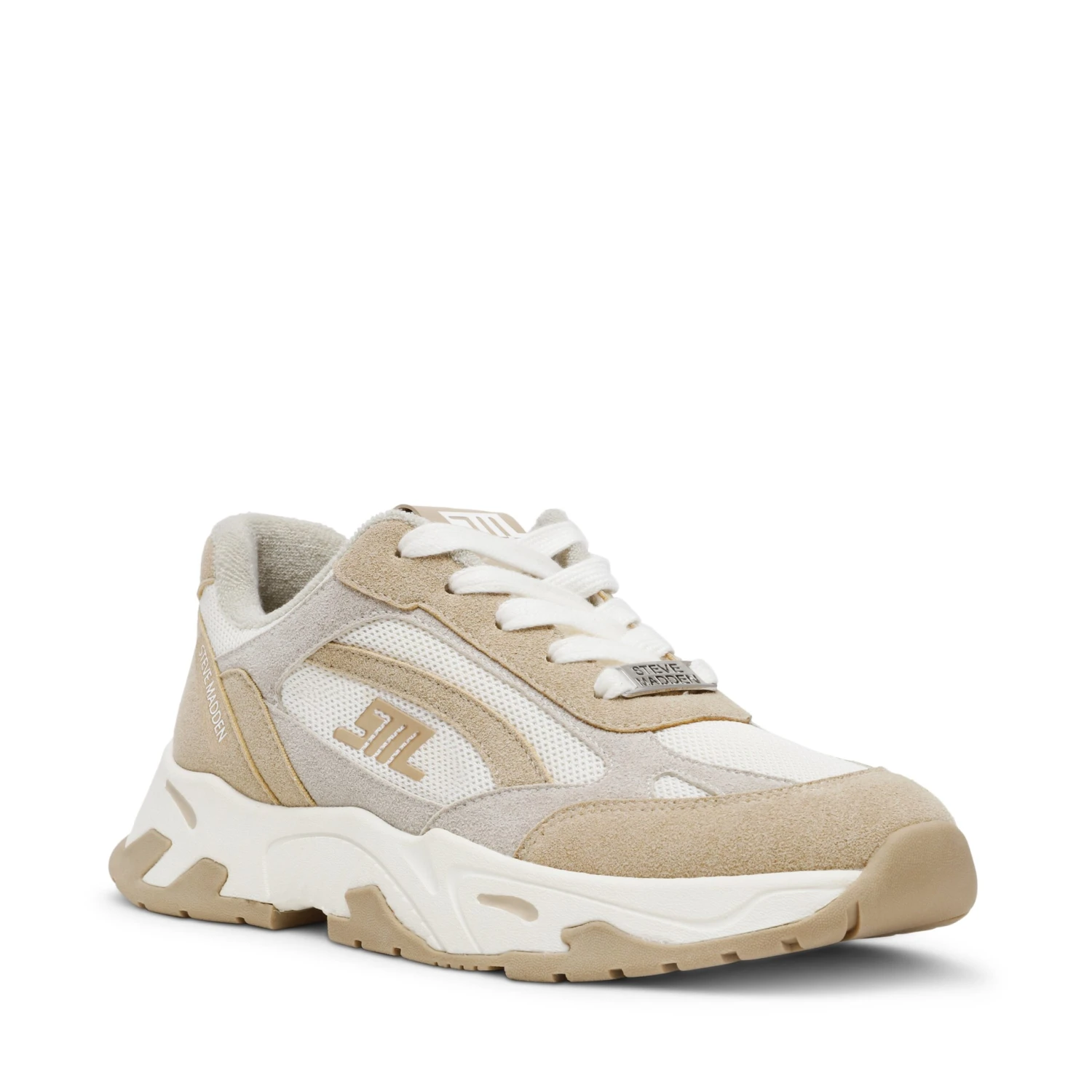 Steve Madden Sneak Peak E Sneaker Silver Irish Cream 4 Steve Madden Sneak Peak E Sneaker Silver Irish Cream - Image 2