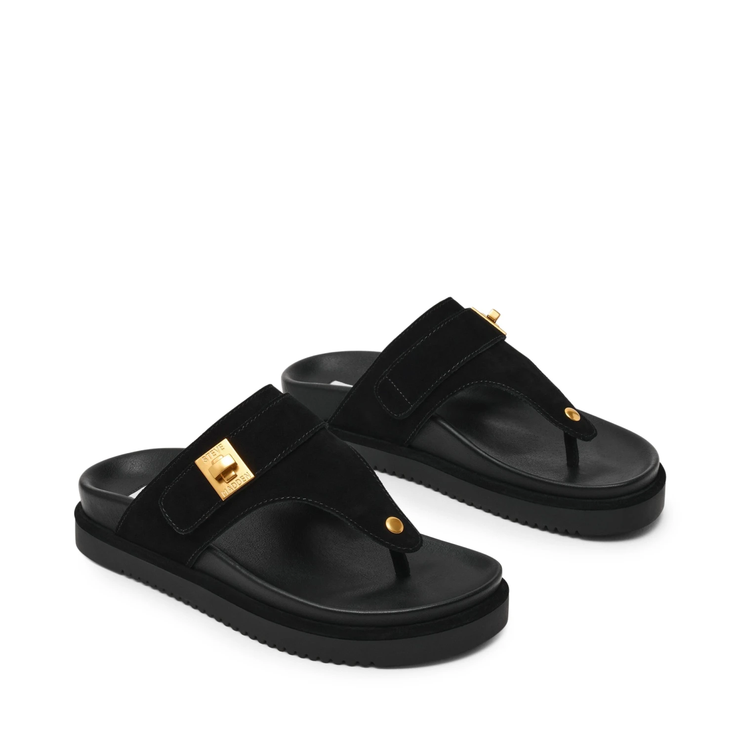 Steve Madden Tuned In Sandal Black Suede 4 Steve Madden Tuned In Sandal Black Suede - Image 2