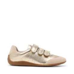 Steve Madden Flagship Sneaker Gold Action Leather