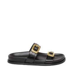 Steve Madden Zaz Slide Black Leather
